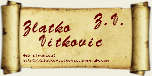 Zlatko Vitković vizit kartica